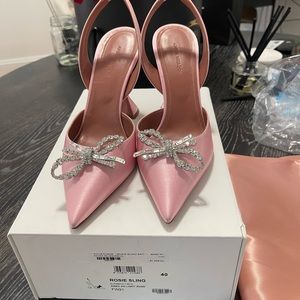 Brand New Amina Muaddi Rosie Slingback Pink 40
